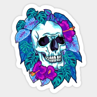 Tropical Skull Sticker